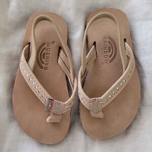 Rainbow Sandals Crystal Premier Leather 1/2" Strap SIZE 7-8